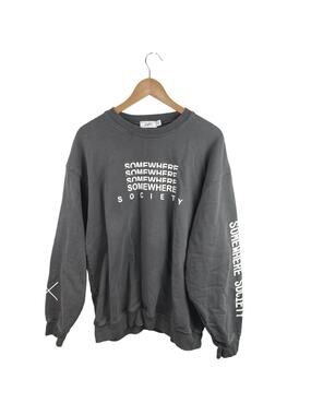 Mayfair The Label Mens Gray Somewhere Society Graphic Pullover Sweatshirt Top OS